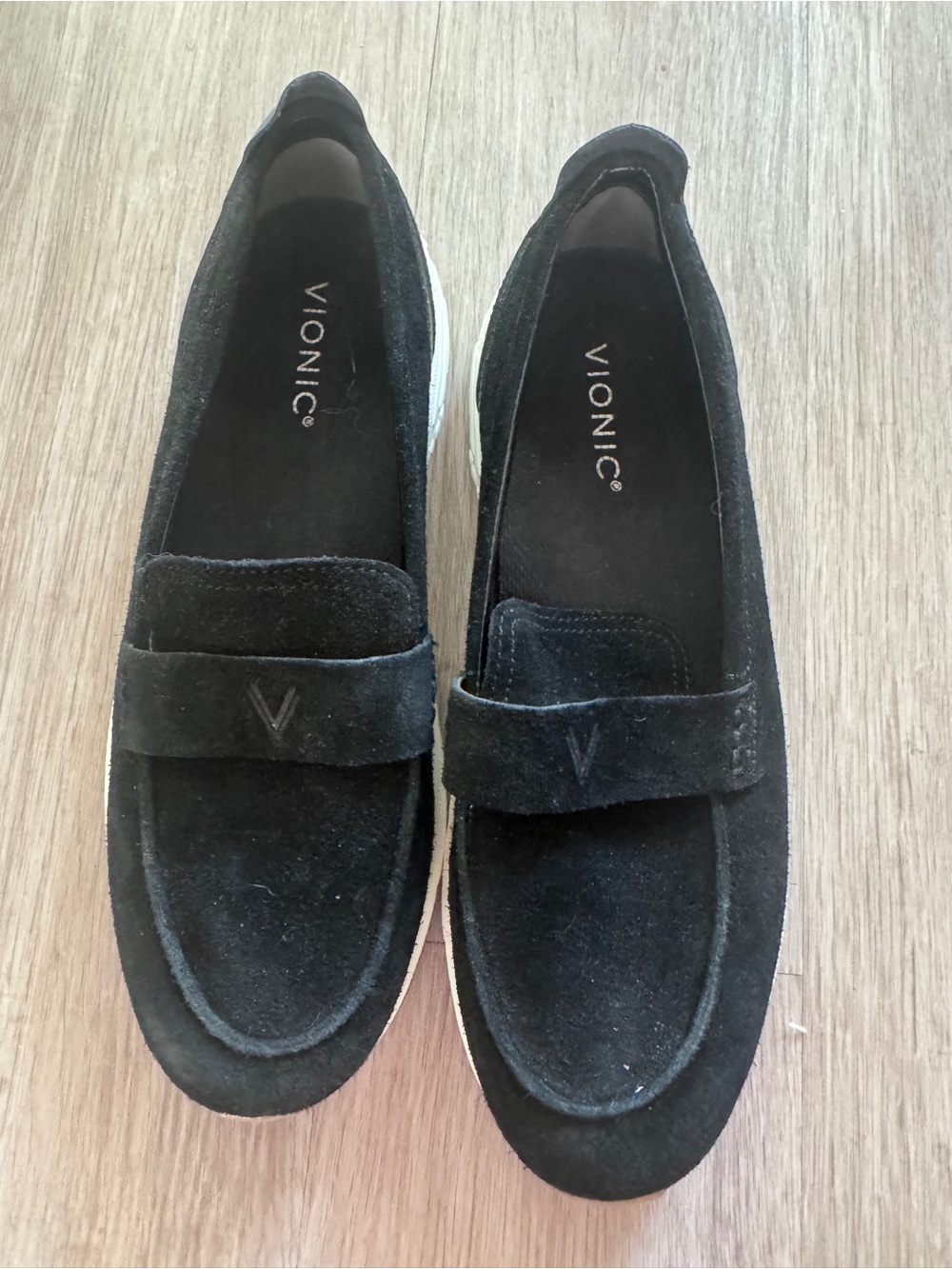 Vionic Black Suede Penny Loafers (never been worn)